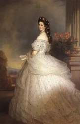 Keizerin Elisabeth van Oostenrijk in hofgalajurk met diamanten sterren